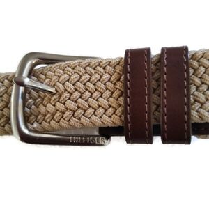 Tommy Hilfiger Woven Belt With Leather Trim XL 42-44 New No Tag